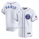 Camiseta Beisbol Hombre Paris Saint Germain 2025 Soccer MLB Limited Blanco