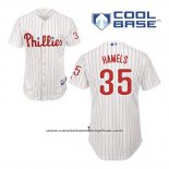Camiseta Beisbol Hombre Philadelphia Phillies Cole Hamels 35 Blanco Primera Cool Base