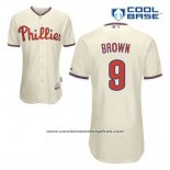 Camiseta Beisbol Hombre Philadelphia Phillies Domonic Marron 9 Crema Alterno Cool Base