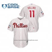 Camiseta Beisbol Hombre Philadelphia Phillies Jimmy Rollins Cool Base Primera Retirement Blanco