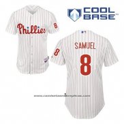 Camiseta Beisbol Hombre Philadelphia Phillies Juan Samuel 8 Blanco Primera Cool Base