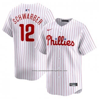 Camiseta Beisbol Hombre Philadelphia Phillies Kyle Schwarber Primera Limited Blanco