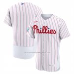 Camiseta Beisbol Hombre Philadelphia Phillies Primera Sponsor Patch Autentico Blanco