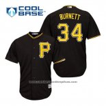 Camiseta Beisbol Hombre Pittsburgh Pirates A.j. Burnett 34 Negro Alterno Cool Base