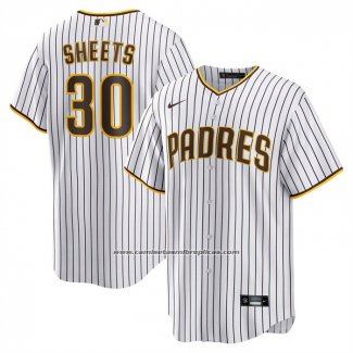 Camiseta Beisbol Hombre San Diego Padres Gavin Sheets Primera Replica Blanco