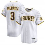 Camiseta Beisbol Hombre San Diego Padres Jackson Merrill Alterno Limited Blanco