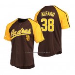 Camiseta Beisbol Hombre San Diego Padres Jorge Alfaro Replica Button Down Raglan Marron