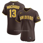 Camiseta Beisbol Hombre San Diego Padres Manny Machado Segunda Elite Marron