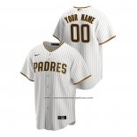 Camiseta Beisbol Hombre San Diego Padres Personalizada Replica Primera Blanco Marron