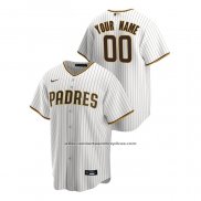 Camiseta Beisbol Hombre San Diego Padres Personalizada Replica Primera Blanco Marron