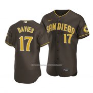 Camiseta Beisbol Hombre San Diego Padres Zach Davies Autentico Road 2020 Marron