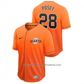 Camiseta Beisbol Hombre San Francisco Giants Buster Posey Fade Autentico Naranja