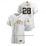 Camiseta Beisbol Hombre San Francisco Giants Buster Posey Golden Edition Autentico Blanco
