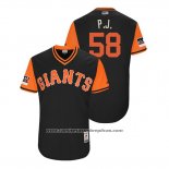 Camiseta Beisbol Hombre San Francisco Giants Pierce Johnson 2018 LLWS Players Weekend P.j. Negro