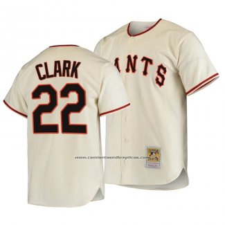 Camiseta Beisbol Hombre San Francisco Giants Will Clark Autentico Cooperstown Collection Primera 1954 Crema