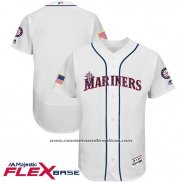 Camiseta Beisbol Hombre Seattle Mariners 2017 Estrellas y Rayas Blanco Flex Base