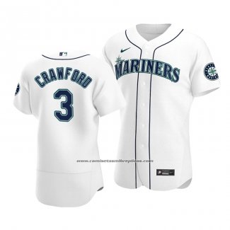 Camiseta Beisbol Hombre Seattle Mariners J.p. Crawford Autentico Primera Blanco