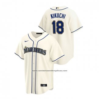 Camiseta Beisbol Hombre Seattle Mariners Yusei Kikuchi Replica Alterno Crema