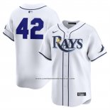 Camiseta Beisbol Hombre Tampa Bay Rays 2025 Jackie Robinson Day Limited Blanco