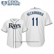 Camiseta Beisbol Hombre Tampa Bay Rays Adeiny Hechavarria Cool Base Primera Blanco