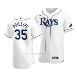Camiseta Beisbol Hombre Tampa Bay Rays Brett Phillips Autentico Primera Blanco