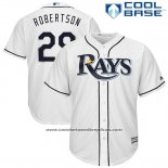 Camiseta Beisbol Hombre Tampa Bay Rays Daniel Robertson Blanco Cool Base