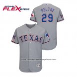 Camiseta Beisbol Hombre Texas Rangers Adrian Beltre 150th Aniversario Patch Autentico Flex Base Gris