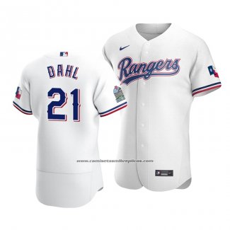 Camiseta Beisbol Hombre Texas Rangers David Dahl Autentico Primera Blanco