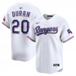 Camiseta Beisbol Hombre Texas Rangers Ezequiel Duran Alterno Limited Blanco