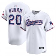 Camiseta Beisbol Hombre Texas Rangers Ezequiel Duran Alterno Limited Blanco