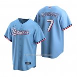 Camiseta Beisbol Hombre Texas Rangers Ivan Rodriguez Replica Alterno Azul