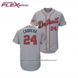 Camiseta Beisbol Hombre Tigers Miguel Cabrera 2018 Stars & Stripes Flex Base Gris