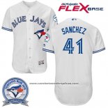 Camiseta Beisbol Hombre Toronto Blue Jays Aaron Sanchez 41 Blanco Flex Base