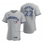 Camiseta Beisbol Hombre Toronto Blue Jays Chase Anderson Autentico 2020 Road Gris