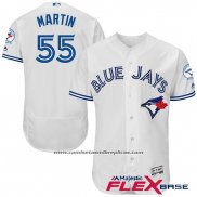 Camiseta Beisbol Hombre Toronto Blue Jays Russell Martin Autentico Collection Blanco Flex Base