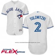 Camiseta Beisbol Hombre Toronto Blue Jays Troy Tulowitzk Blanco Flex Base