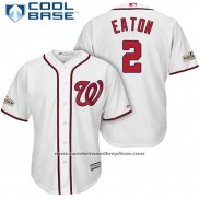 Camiseta Beisbol Hombre Washington Nationals 2017 Postemporada Adam Eaton Blanco Cool Base