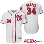 Camiseta Beisbol Hombre Washington Nationals 2017 Postemporada Bryce Harper Blanco Flex Base