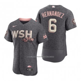 Camiseta Beisbol Hombre Washington Nationals Cesar Hernandez 2022 City Connect Autentico Gris