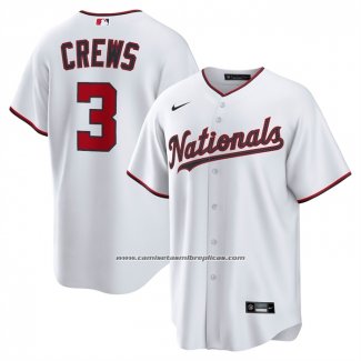 Camiseta Beisbol Hombre Washington Nationals Dylan Crews Primera Replica Blanco
