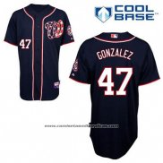 Camiseta Beisbol Hombre Washington Nationals Gio Gonzalez 47 Azul Alterno Cool Base