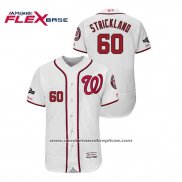 Camiseta Beisbol Hombre Washington Nationals Hunter Strickland 2019 Postemporada Flex Base Blanco
