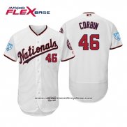 Camiseta Beisbol Hombre Washington Nationals Patrick Corbin Flex Base Entrenamiento de Primavera 2019 Blanco