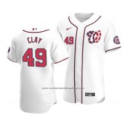 Camiseta Beisbol Hombre Washington Nationals Sam Clay Autentico Alterno Blanco