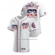 Camiseta Beisbol Hombre Washington Nationals Sean Doolittle 2020 Stars & Stripes 4th of July Blanco