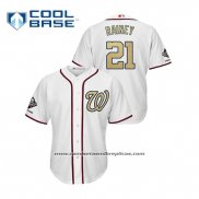 Camiseta Beisbol Hombre Washington Nationals Tanner Rainey 2019 Gold Program Cool Base Blanco