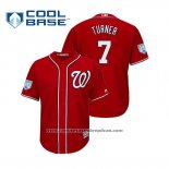 Camiseta Beisbol Hombre Washington Nationals Trea Turner Cool Base Entrenamiento de Primavera 2019 Rojo