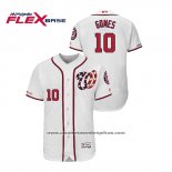 Camiseta Beisbol Hombre Washington Nationals Yan Gomes Autentico Flex Base Blanco