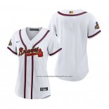 Camiseta Beisbol Mujer Atlanta Braves 2022 Gold Program Replica Blanco