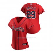 Camiseta Beisbol Mujer Atlanta Braves John Smoltz 2020 Replica Alterno Rojo